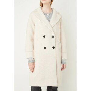 NWOT Maje Gabyna Double Breasted Ecru Metallic Twill Coat